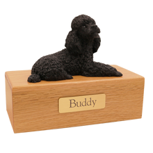Simply Series Black Poodle, Lying Down Figurine Pet Cremation Urn