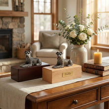 Simply Series Black & Silver Schnauzer, Resting Figurine Pet Cremation Urn - Lifestyle