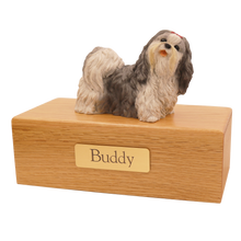 Simply Series Gray & White Shih Tzu, Standing Figurine Pet Cremation Urn