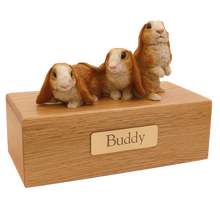 Simply Series Three Brown Rabbits, Side By Side Figurine Pet Cremation Urn