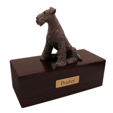 Simply Series Bronze Airedale Terrier, Sitting Figurine Pet Cremation Urn