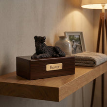 Simply Series Bronze Border Collie, Lying Down Figurine Pet Cremation Urn