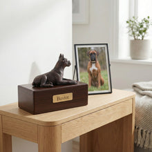 Simply Series Bronze Boxer, Ears Up Figurine Pet Cremation Urn