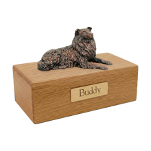 Simply Series Bronze Collie, Lying Down Figurine Pet Cremation Urn