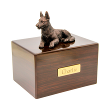 Simply Series Bronze German Shepherd, Lying Down Figurine Pet Cremation Urn