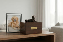 Simply Series Bronze Golden Retriever, Lying Down Figurine Pet Cremation Urn