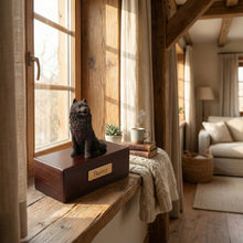 Simply Series Bronze Samoyed, Sitting Figurine Pet Cremation Urn