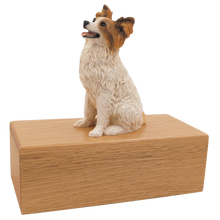 Simply Series Papillon, Sitting Figurine Pet Cremation Urn - Oak No Plate