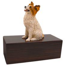 Simply Series Papillon, Sitting Figurine Pet Cremation Urn - Walnut No Plate