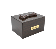Simply Walnut & Simply Oak Pet Cremation Urn with Adornment Bone With Plate