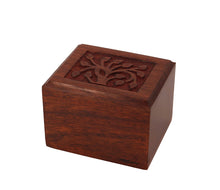 Keepsake Rosewood Pet Cremation Urn with Tree of Life Design Side
