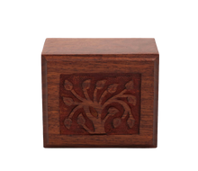 Keepsake Rosewood Pet Cremation Urn with Tree of Life Design