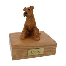 Airedale Terrier Sitting Figurine Pet Cremation Urn