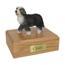 Bearded Collie, Standing Figurine Pet Cremation Urn