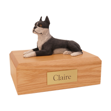 Boston Terrier, Lying Down Figurine Pet Cremation Urn