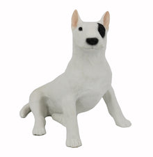 White Bull Terrier, Sitting Figurine Pet Cremation Urn
