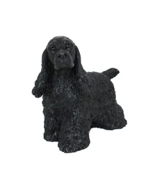 Black Cocker Spaniel, Standing Figurine Pet Cremation Urn
