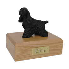 Black Cocker Spaniel, Standing Figurine Pet Cremation Urn