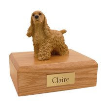Buff Cocker Spaniel, Standing Figurine Pet Cremation Urn