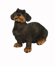 Wirehaired Dachshund, Sitting Figurine Pet Cremation Urn