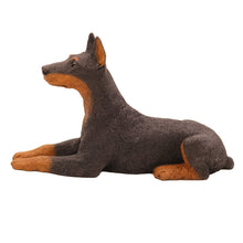 Black Doberman, Lying Down Figurine Pet Cremation Urn