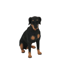 Black Doberman, Ears Down Figurine Pet Cremation Urn