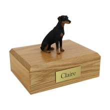 Black Doberman, Ears Down Figurine Pet Cremation Urn