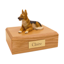German Shepherd, Lying Down Figurine Pet Cremation Urn