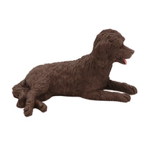 Chocolate Labradoodle, Lying Down Figurine Pet Cremation Urn
