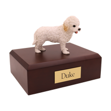 White Cockapoo, Standing Figurine Pet Cremation Urn