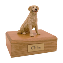 Blonde Golden Retriever, Sitting Figurine Pet Cremation Urn