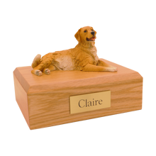 Golden Retriever, Lying Down Figurine Pet Cremation Urn 