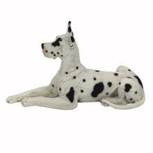 Harlequin Great Dane, Lying Down Figurine Pet Cremation Urn 