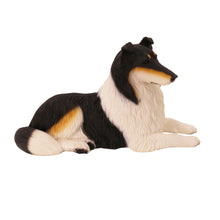 Tri-color Collie, Lying Down Figurine Pet Cremation Urn