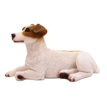 Brown and White Jack Russell Terrier, Lying Down Figurine Pet Cremation Urn 