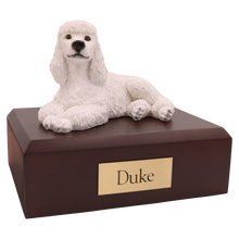 White Poodle, Resting Figurine Pet Cremation Urn