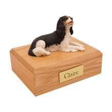 Black King Charles, Lying Down Figurine Pet Cremation Urn