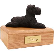Black Schnauzer, Ears Down Figurine Pet Cremation Urn