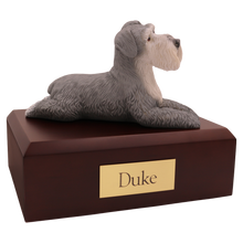 Grey Schnauzer, Ears Down Figurine Pet Cremation Urn
