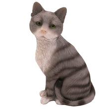 Gray & White Cat, Sitting Figurine Pet Cremation Urn