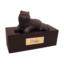 Bronze Persian Cat, Lying Down Figurine Pet Cremation Urn