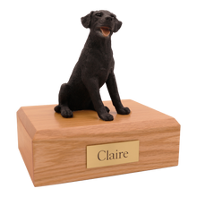 Black Labrador, Sitting Figurine Pet Cremation Urn