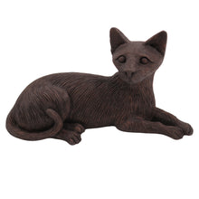 Bronze Siamese Cat, Lying Down Figurine Pet Cremation Urn