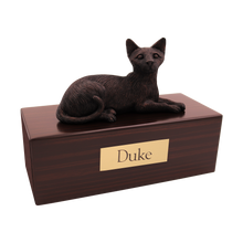 Bronze Siamese Cat, Lying Down Figurine Pet Cremation Urn