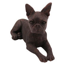Bronze Boston Terrier, Lying Down Figurine Pet Cremation Urn