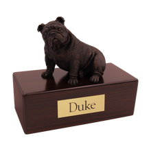 Bronze Bulldog, Sitting Figurine Pet Cremation Urn