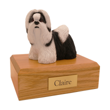 Black & White Shih Tzu, Standing Figurine Pet Cremation Urn