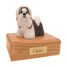 Grey & White Shih Tzu, Standing Figurine Pet Cremation Urn