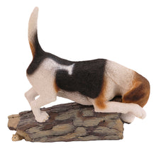 Tri-Color Beagle, Sniffing on Log Figurine Pet Cremation Urn