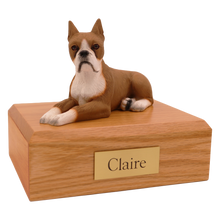 Tawny Boxer, Ears Up Figurine Pet Cremation Urn